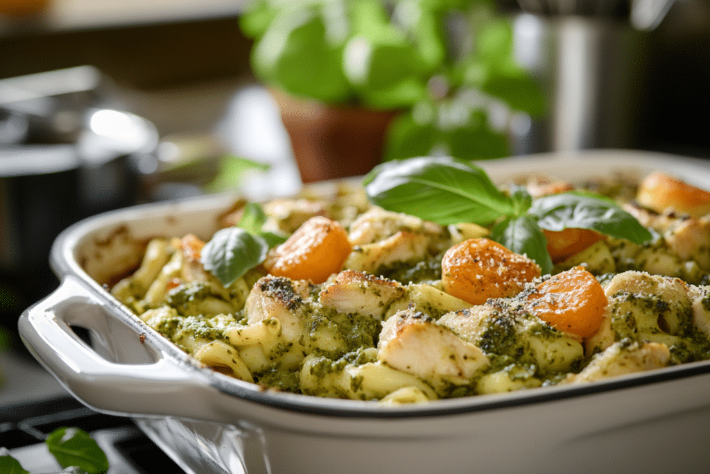 Pesto Chicken Pasta Casserole